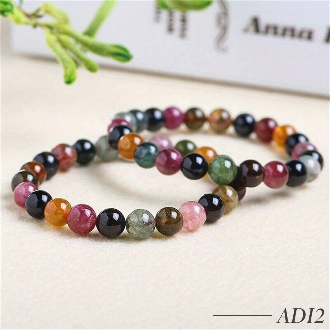 ADI2-Multicolor Tourmaline Chakra Beaded Bracelet