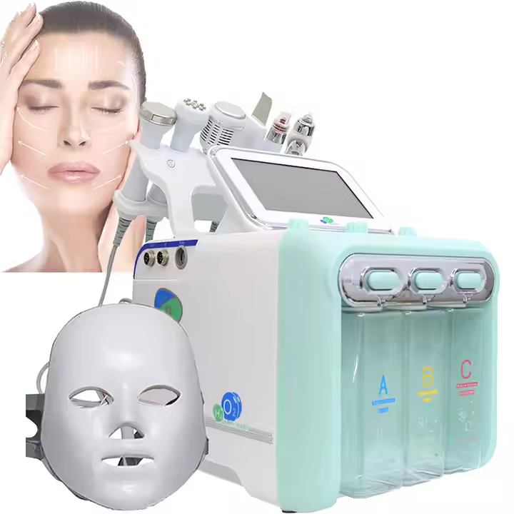 H2o2 Facial Hydra Machine 7 in1 Hyperbaric Oxygen Jet Small Bubbles Peel Cleaning Facial Skin Care Device Blackhead Remover