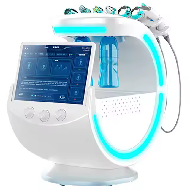 Hydra Beauty Smart Ice Blue 7 in 1 RF Ion Bubble Pen Dermabrasion Skin Analysis Scrubber Water Oxygen Facal Manage Salon Machine