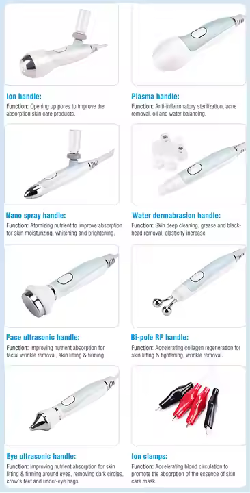 Promotion 8 in 1 Water Dermabrasion Plasma Pen Ion Eyes RFings Nano Spray Hydra beauty facial Machine
